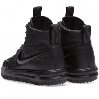 Nike Lunar Force 1 Duckboot Triple Black с мехом