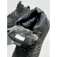 Nike Lunar Force 1 Duckboot Triple Black с мехом