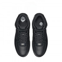 Nike Air Force 1 Mid Triple Black с мехом