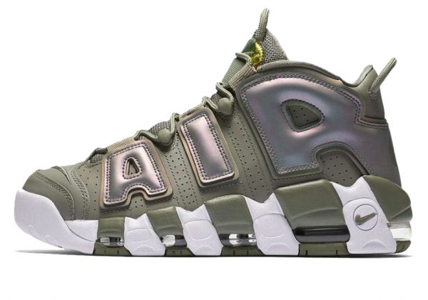 Кроссовки Nike Air More Uptempo 96 хаки с белым