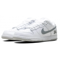 Supreme x Nike SB Dunk Low White Metallic Silver