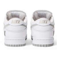 Supreme x Nike SB Dunk Low White Metallic Silver
