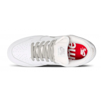 Supreme x Nike SB Dunk Low White Metallic Silver