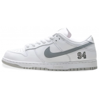 Supreme x Nike SB Dunk Low White Metallic Silver