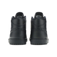 Nike Air Jordan 1 Mid Triple Black 2020 с мехом