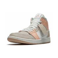 Nike Air Jordan 1 Mid Milan Beige White Orange с мехом