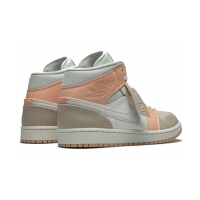 Nike Air Jordan 1 Mid Milan Beige White Orange с мехом