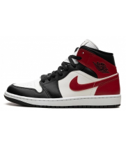 Nike Air Jordan 1 Mid White Bred Toe