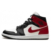 Nike Air Jordan 1 Mid White Bred Toe