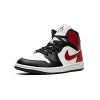 Nike Air Jordan 1 Mid White Bred Toe