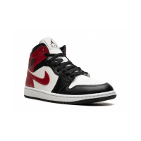 Nike Air Jordan 1 Mid White Bred Toe