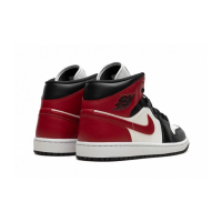 Nike Air Jordan 1 Mid White Bred Toe