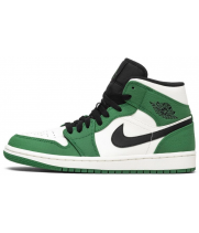 Nike Air Jordan 1 High Pine Green White с мехом