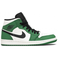 Nike Air Jordan 1 High Pine Green White с мехом