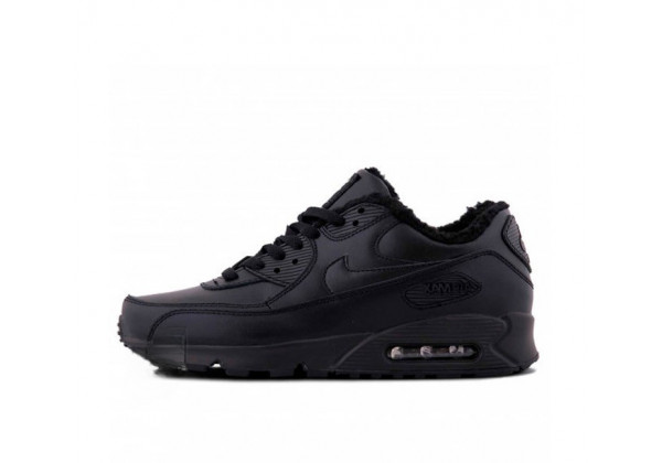 Кроссовки Nike Air Max 90 Black With Fur черные