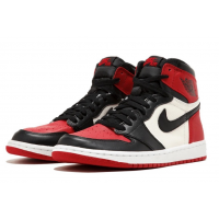 Nike Air Jordan 1 High Bred Toe с мехом