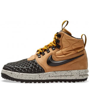 Nike Lunar Force 1 Duckboot Black Beige с мехом