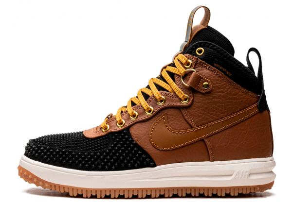 Nike Lunar Force 1 Duckboot Brown с мехом