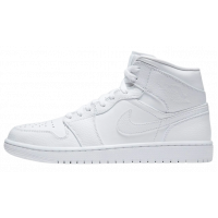 Кроссовки Nike Jordan 1 Mid Triple White белые