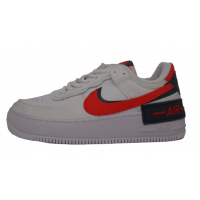 Кроссовки Nike Air Force 1 белые с красным лого