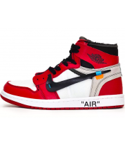 Air Jordan 1 Og x Off-White белые с красным высокие