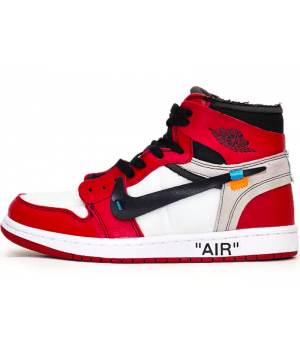 Air Jordan Retro 1 High Og x Off-White (Белые с красным) 