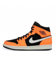 Air Jordan 1 Mid Black Cone оранжево-чёрные