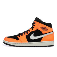 Air Jordan 1 Mid Black Cone оранжево-чёрные