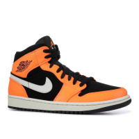 Air Jordan 1 Mid Black Cone оранжево-чёрные