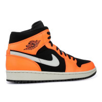 Air Jordan 1 Mid Black Cone оранжево-чёрные