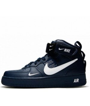 Nike кроссовки Air Force 1 07 LV8 Utility Mid Black с мехом