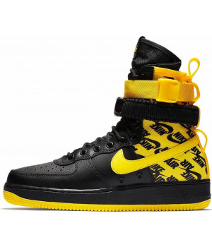 Nike кроссовки Air Force High SF AF1 Black Yellow